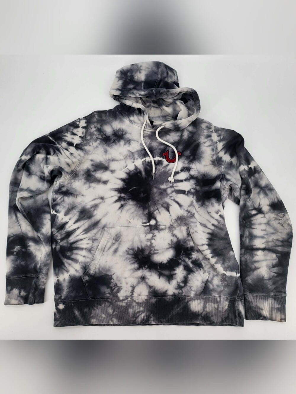 True Religion Black & White Tie-Dye Hoodie